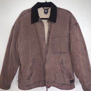 BDG Lined Brown Zip-Front Work Jacket